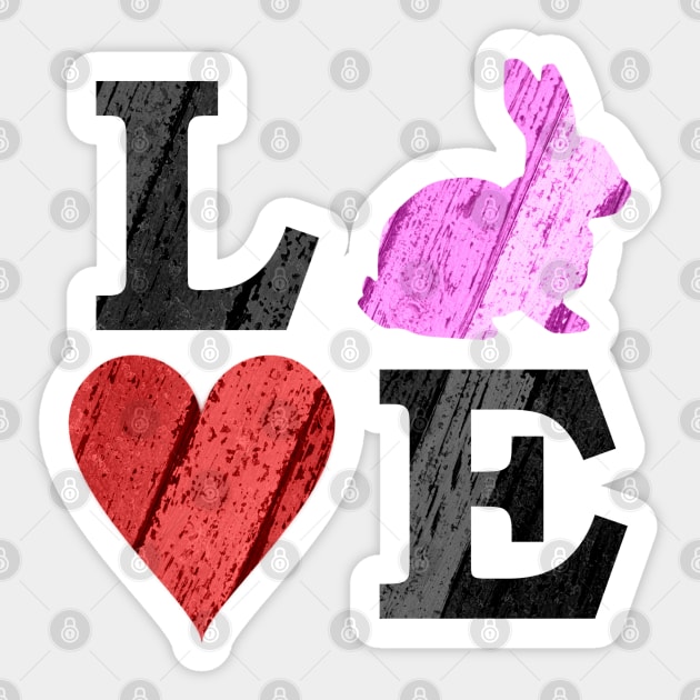 Easter LOVE with Heart and Bunny Sticker by HolidayBug